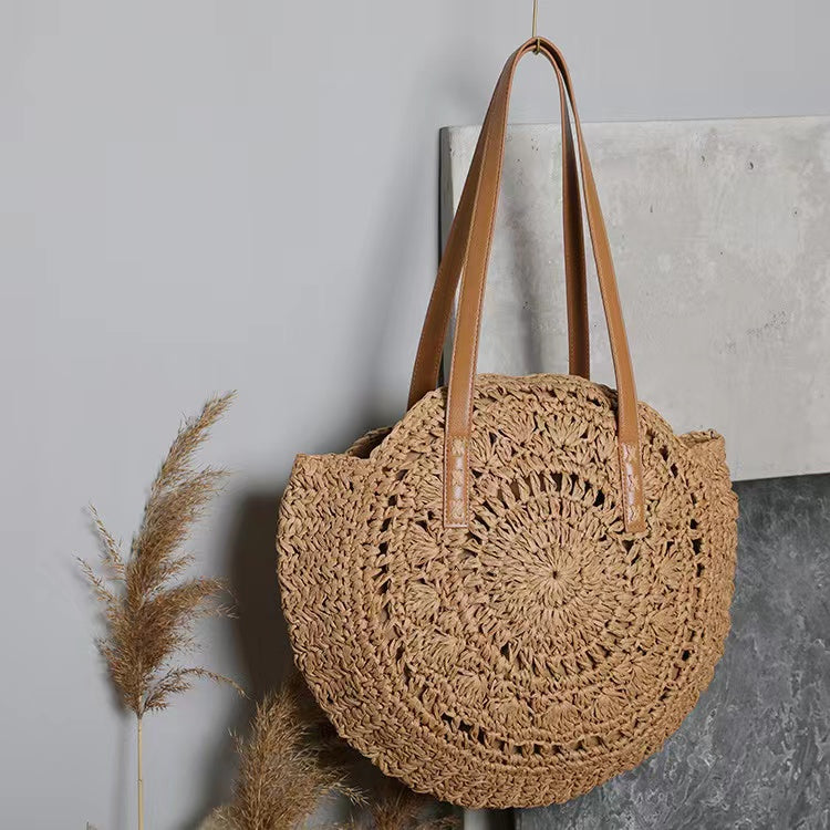 Straw Beach Bag for Women Summer Woven Tote Bag Shoulder Handbags