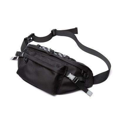 Trendy Plaid Mesh Men's Chest Bag Multifunction Utility Waterproof Personalised Outdoor Commuter Sports Portable One Strap Bag