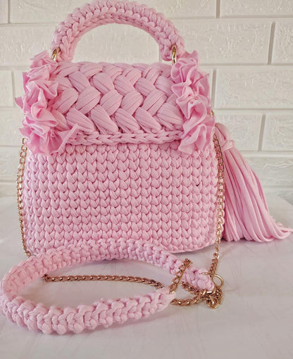 Baby Pink Cotton Candy Handwoven Bag